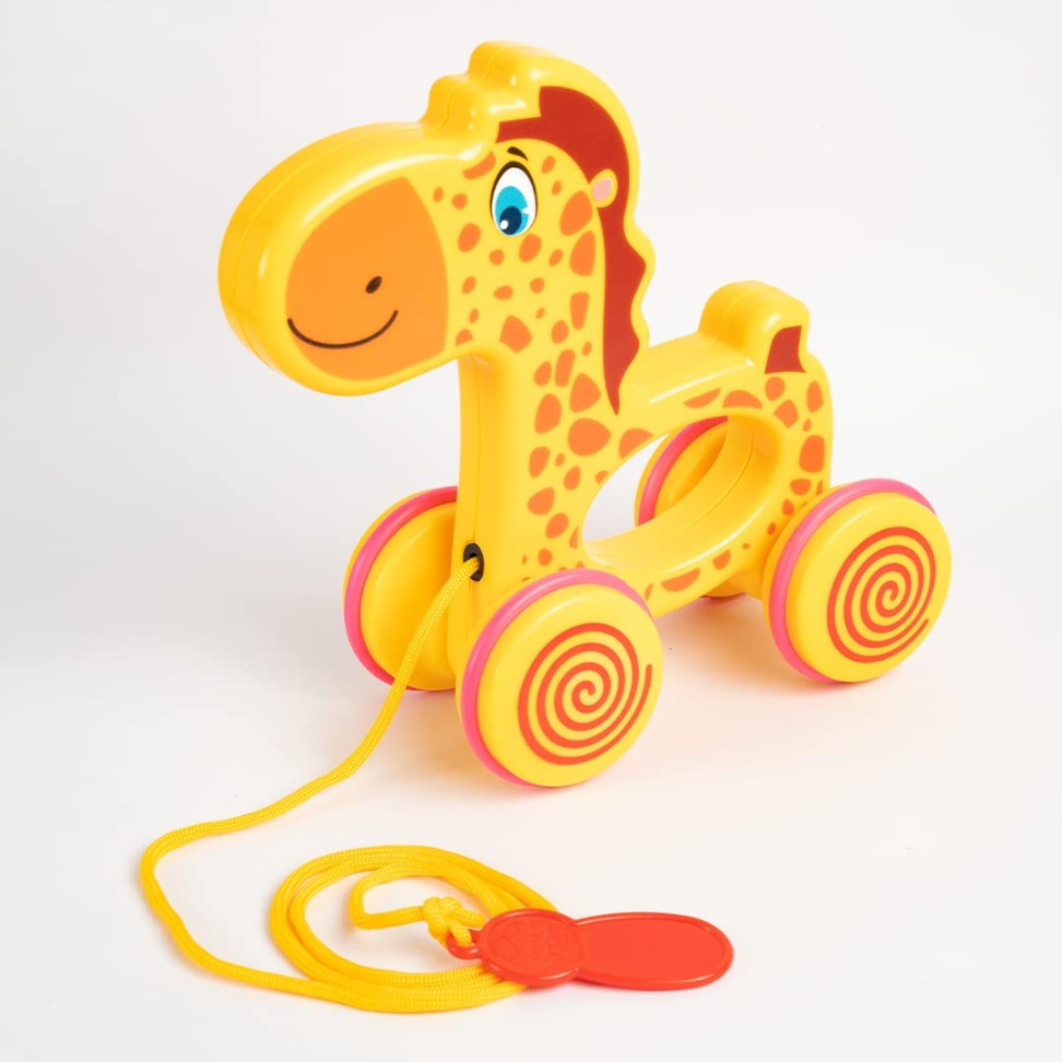 Pull Along Giraffe Toy @ ₹ 319 Animal Pull Toy - Solid Educational Baby Toy for Toddler Boys and Girls Age 18 Months, and Up - Yellow